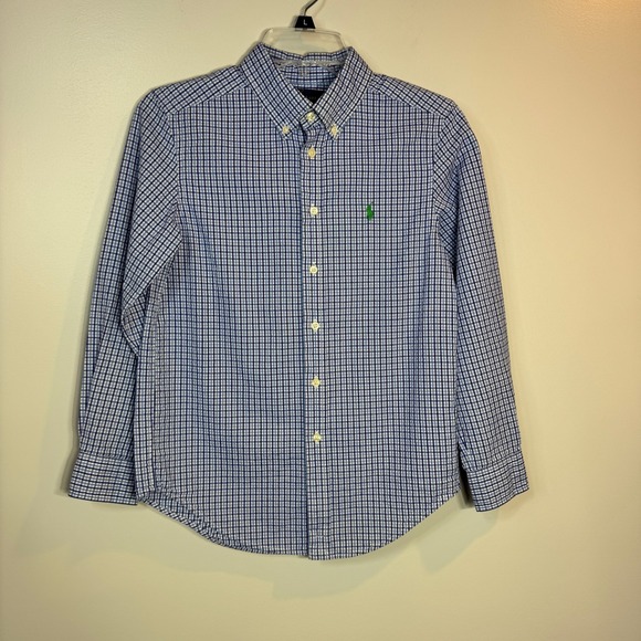 Ralph Lauren Other - Ralph Lauren Button Down‎ Shirt Long Sleeve Kids Medium Polo Blue Gingham Preppy